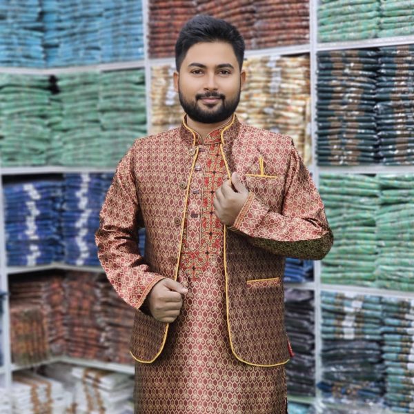 মেরুন কালার পাঞ্জাবী-কটি সেট কোড: ২৬